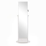 Artiss 360&deg Rotating Jewelry Cabinet Full Length Mirror, White JC-B-ROT02-164-WH