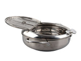 Japanese Style Mini Stainless Steel Frying Pot with Thermometer Induction Cooker CompatibleS 20cm V1294-YM0901-3118200163111