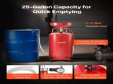 95L Waste Oil Drain Tank, Air Operated Portable Oil Drainer with Adjustable Funnel Height, V952-QDLSPYPJS25G11TPZ001V0