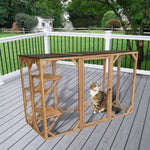 180cm Large Cat Enclosure Wooden Outdoor Cage with 3 Platforms V63-840481