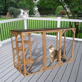 180cm Large Cat Enclosure Wooden Outdoor Cage with 3 Platforms V63-840481