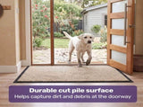 EQUIPMED 60x85cm Non-Slip Indoor Rug Floor Mat Beige, Poly Fiber Cut Loop Pile, High Density Base, V219-STAMATEQ96BA