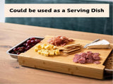 CARLA HOME Chopping Board with with 2 Organiser Stainless Steel Trays Containers LSB-36085