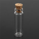 160Pcs 11X32mm Tiny Mini Empty Clear Cork Glass Bottles Vials 2Ml V1366-AZ2-W-15871