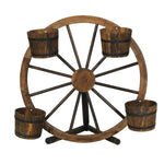 Gardeon Garden Decor Plant Stand Outdoor Ornament Wooden Wagon Wheel 80cm GD-WHEEL-SH2264-AB