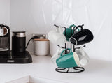 Mug Tree for Large Cups, Counter Coffee Mug Holder with 6 Hooks, Metal Coffee Cup Holder Tree, V1258-DP02-C-412