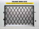 Single Folding Security Gate, 85" H x 95" W Folding Door Gate, Steel Accordion Security Gate, V952-SSFDMDM2X2.28M001V0