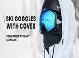 OutdoorMaster Ski Goggles with Cover Snowboard Snow Goggles OTG Anti-Fog -100% UV Protection-OM-18 XFOM-OM18-BLGY