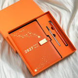 2027 Hardcover Daily Planner Textured Faux Leather Cover, Smooth Eye-Friendly Thick Paper, Gift Box V1232-BJSLH-001