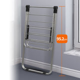 Stainless Steel Floor-Standing Folding Wing-Shaped Drying Rack-Silver V1161-109770