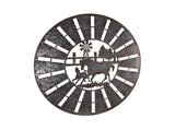 Galvanised w Rust Horses Round Laser Cut Wall Art 100cm V637-24807HRS