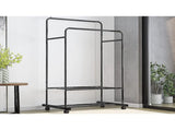 Double Clothes Rack Metal Garment Rail 80x154cm Heavy Duty Hanging Shelf Storage Organiser V63-953331