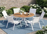 Gardeon 7PCS Outdoor Dining Set Table and Chairs Patio Garden Furniture Steel FF-DIN-STA-7SET-WH