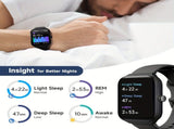 Smartwatch, men's and women's, 4.95cm fitness tracker, supports answering/making calls, wireless V1102-HESB-004