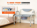 Commode Chair, Bedside Commode with Drop-Down Arms and Detachable Backrest, 5-Level Adjustable V952-WLKBSGYZD1009SMAXV0