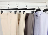 TOPIA HANGER Wooden Pants Hangers 10 Pack, Black Skirt Hangers with Clips and Rotatable Hook, V1258-DP02-F-235
