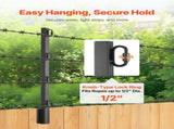 Fence Post Extender, 8 Packs 605 mm Barbed Wire Arm, Sturdy Steel Fence Height Extender, Flat or V952-FZXYZQFZX8J27T1F0001V0