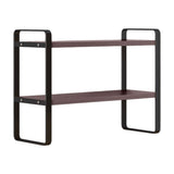 Double Tier Desktop Shelf Desk Organizer - Wooden Desk Shelf for Monitor Books and Supplies - H V1366-AZ2-W-11919