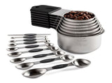 16Pc Magnetic Stainless Steel Measuring Cups & Spoons Set, 7 Heavy Duty Cups,8 Double Sided Spoons V1189-LWWAL-20260325-00627