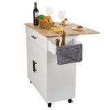 VEVOR Kitchen Island Cart with Solid Wood Top, 900mm Width Mobile Carts with Storage Cabinet, V952-YDKCFDXJMDB12OVNIV0
