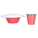 Red Grids Salad Plate Set Imitation Porcelain Fruit Snake Plate for Home Restaurant Hotel V1294-YM0901-3118210178411
