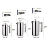 coffee pot French Press Coffee Maker Stainless Steel Double Walled Insulated Coffee Pot with Fine V1366-AZ2-W-19163