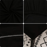 Dining Room Chair Covers Stretchy Washable Set of 6 Black Seat Covers for Hotels Removable V1188-TR101-30916-4