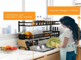 85cm 3 tier Over Sink Dish Drying Rack Drainer Kitchen Cutlery Holder Storage Organizer V324-CS-KITRACK85CM