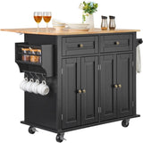 VEVOR Kitchen Island Cart Rolling Storage Cabinet on Wheel with Drawer & Shelves V952-QFBYDKCFD2XJ6INJTV0