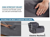 Velvet Recliner Chair Covers 1-Piece for Reclining Chair, Recliner Cover Feature Thick Luxury and V1258-DP02-F-624
