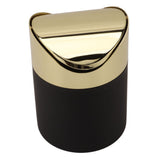 Desktop Trash Can Stainless Steel Household Mini Trash Basket Clamshell Paper Basket with Gold Lid V1294-YM0716-3117220182911
