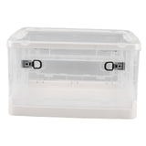 Clear Storage Box Foldable Stackable 3 Sides Opening Transparent Organizer Bin with Wheels for Books V1294-YM0901-3116230012812