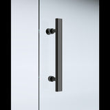 40mm Adjustable Contemporary Corner Sliding Black Shower Screen 90x80cm V63-849001