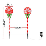 4 PCS Christmas Lights Path Ground Light Garden Decorations 68 LED Jingle Jollys XMAS-PATH-LOLLIPOP-RD-74CM-6PC