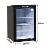 Kolner 70L Mini Bar Fridge Glass Door Beverage Cooler Wine Drinks Refrigerator FDG-YGE-BC-70L