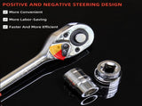 12PCS Portable 1/2 Inch Ratchet Socket Wrench Set - 10 Sizes Metric Socket Set, Quick Release V888-ELOSUNG52199