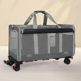Pawz Pet Carrier 4 Wheel Portable Rolling Foldable PT1255-GY