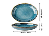 Blue Pottery Key Bowl, Ceramic Decorative Bowl for Entryway & Bedroom, Porcelain Jewelry Trinket V1366-AZ2-W-16599