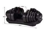Powertrain 2x 40kg Adjustable Dumbbell Home Gym Exercise Equipment Free Weights DMB-BF2-040-2
