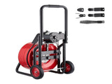 Drain Cleaner 30m x 19mm, Auto Feed Sewer Snake Auger on Wheels, Portable Drain Cleaning V952-ZDJJKLSGDSTJZL4U4002V3