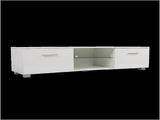 TV Cabinet Entertainment Unit Stand High Gloss Storage Shelf 140cm White V63-837811