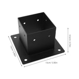 Carbon Steel Deck Post Anchor Bracket Black Finish for Porch Garden and Patio Use V1369-AZ3-W-18510