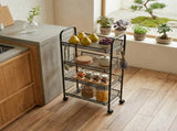 CARLA HOME 4 Tier Rolling Kitchen Trolley Cart - Metal Mesh - Black - Basic - Steel V178-36465