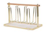Cup Drying Rack 6 Hooks Non Slip Metal Cup Bottle Holder with Drain Tray for Kitchen V1294-YM0901-3118250163111