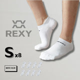 8X Rexy Seamless Sport Sneakers Socks Small Non-Slip Heel Tab WHITE V274-GM-RXSPSK-S8-WH