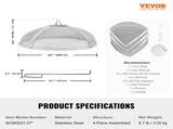 Fire Pit Spark Screen Round 27", Reinforced Heavy Duty Steel Metal Cover, Outdoor Firepit Lid, V952-HKWZ201BXGYX20HA9V0