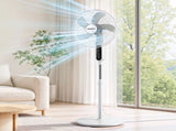 DEVANTI 16" Pedestal Fan with Remote 3 Speeds 8H Timer, White PF-RC-40G2M-WH