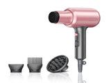 Pink Portable silent Hair Dryer with 3 Heat/Speed Settings and 3 Accessories - High-Power Blow V888-ELOSUNG45223