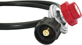 4 FT 0-30 PSI Adjustable High Pressure Propane Regulator and Hose with Gauge, Fits for Grill Burner V1258-DP02-C-281