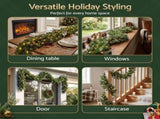 Jingle Jollys 2.7M Christmas Garland 8 Mode LED Lights Timing 200Tips Xmas Decor XM-TR-GAR-9FT-MF-LED